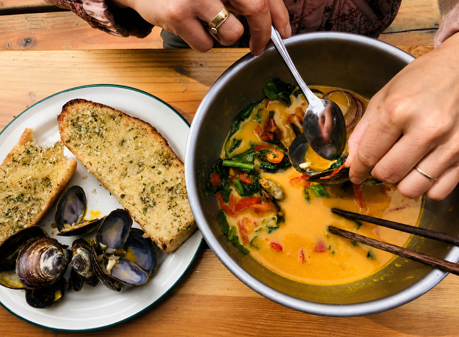 Colorful nourishing meal from Yodelin Broth Company